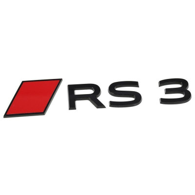 Автологотип емблема напис Audi RS3 Tuning Exclusive Black Edition на кришку багажника з ромбом
