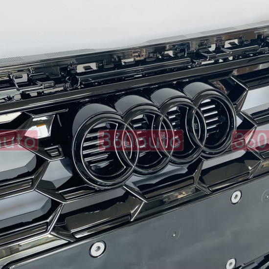 Решетка радиатора на Audi A3 2020- стиль S3 Черный глянец