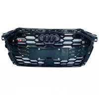Решітка радіатора на Audi A3 2021- стиль S3 Чорний глянець