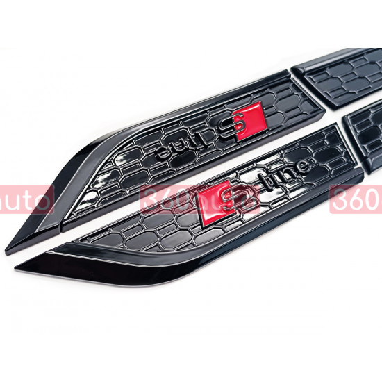 Комплект черных эмблем на крылья Audi A5 S-Line - Tuning Exclusive Black Edition 4 шт
