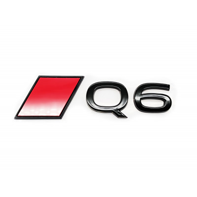 Автологотип надпись Audi Q6 2024- Exclusive Black Edition на крышку багажника с ромбом