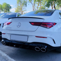 Спойлер на Mercedes-Benz CLA-class C118 2019- Sedan AMG 35 style черный глянец