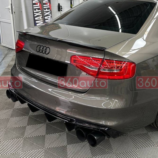 Спойлер на Audi A4 B8 2007-2015 M4 Style черный глянец