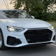 Решітки переднього бампера на Audi A4 B9 2020- S-Line бампер чорний глянець