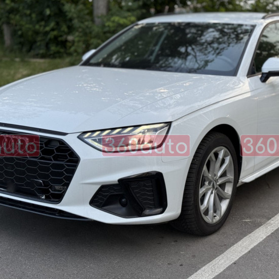 Решітки переднього бампера на Audi A4 B9 2020- S-Line бампер чорний глянець