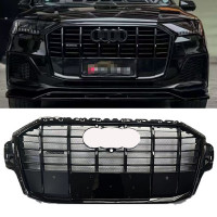 Решетка радиатора на Audi Q7 2020- в стиле SQ7 Black под радары