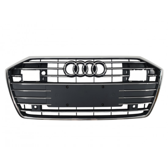 Решетка радиатора Gray Chrome ( под радары ) на AUDI A6 C8 2018-2023 года