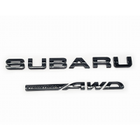 Автологотип шильдик эмблема надпись Subaru Symmetrical AWD edition черный глянец