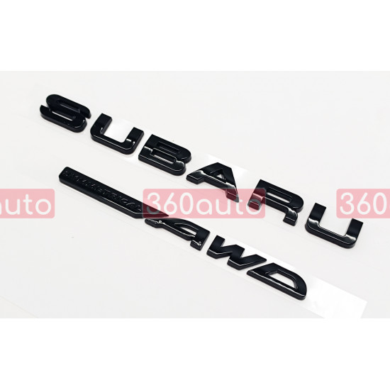Автологотип шильдик эмблема надпись Subaru Symmetrical AWD edition черный глянец