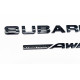 Автологотип шильдик эмблема надпись Subaru Symmetrical AWD edition черный глянец