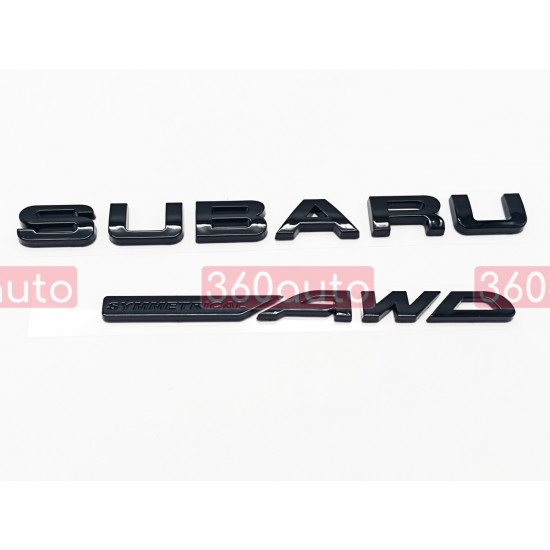 Автологотип шильдик эмблема надпись Subaru Symmetrical AWD edition черный глянец