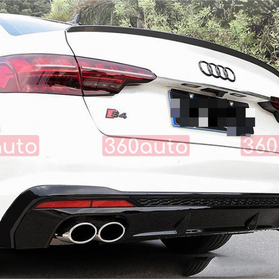 Диффузор заднего бампера на Audi A4 B9 2019-2023 с насадками на S-line бампер