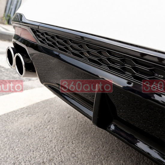 Диффузор заднего бампера на Audi A4 B9 2019-2023 с насадками на S-line бампер