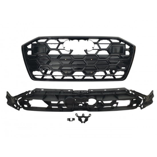 Решетка радиатора на Audi A6 C8 2023- в стиле S6 Full Black под дистроник