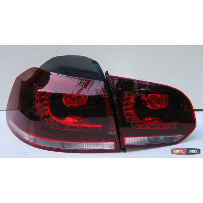 Альтернативная оптика задняя на Volkswagen Golf VI 2008-2012 тюнинг, LED R20 красная JunYan