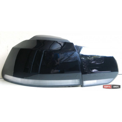 Альтернативная оптика задняя на Volkswagen Golf VI 2008-2012 тюнинг, LED R20 черная TC JunYan