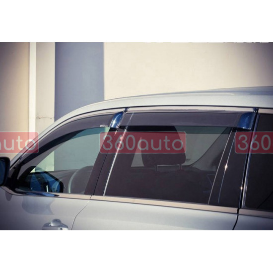 Дефлекторы окон на Toyota Highlander 2014-2019 с хром молдингом |Ветровики WELLvisors 3-847TY017