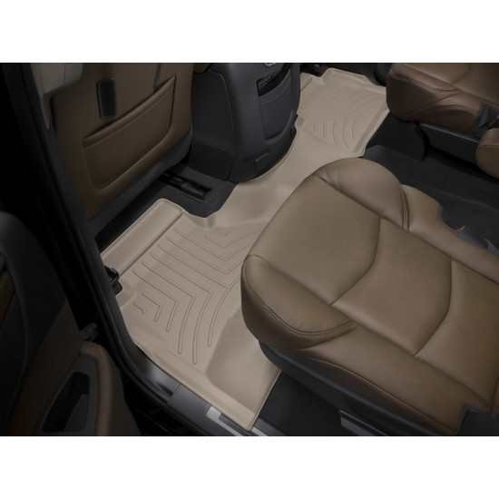 3D коврики для Cadillac Escalade ESV 2015- бежевые задние Bucket seating WeatherTech 456942
