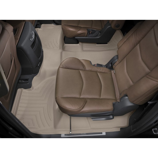 3D килимки для Cadillac Escalade ESV 2017- бежеві 2+3 ряд Bucket seating WeatherTech 457672