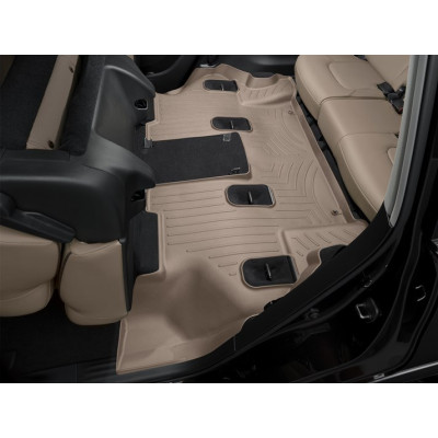 3D килимки для Infiniti QX56, QX80 2010-, Nissan Armada 2017- бежеві 3 ряд Bucket Seats WeatherTech 453363