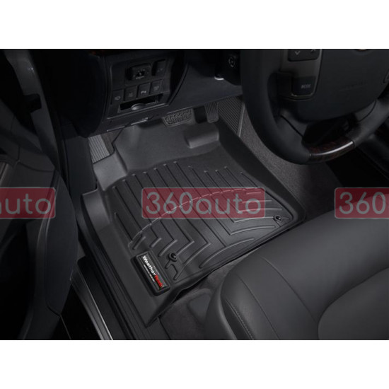 3D килимки для Toyota Land Cruiser 200, Lexus LX 570 2007- чорні передні WeatherTech 441571