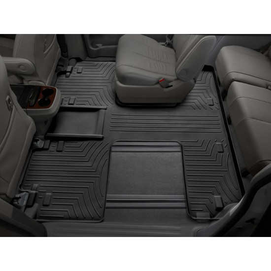 3D килимки для Toyota Sienna 2011- 7 місць чорні 2+3 ряд WeatherTech 443004
