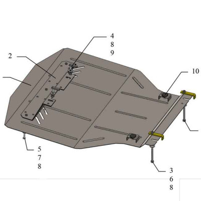 Защита картера двигателя Kolchuga для Volkswagen Caddy 1995-2004 1,9 SDI | Kolchuga 1.0528.00