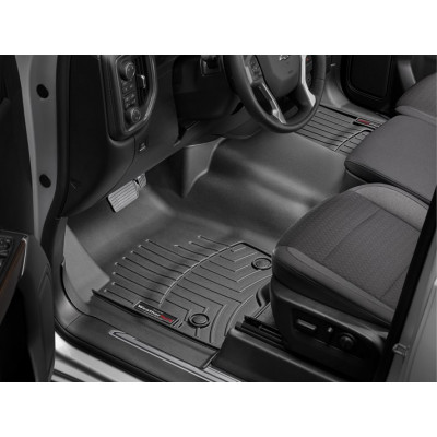 3D килимки для Chevrolet Silverado, GMC Sierra 2019- чорні передні Bench seating WeatherTech 4414911