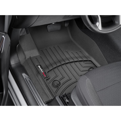 3D килимки для Chevrolet Silverado, GMC Sierra 2019- Crew Cab чорні передні Bucket Seating WeatherTech 4414361