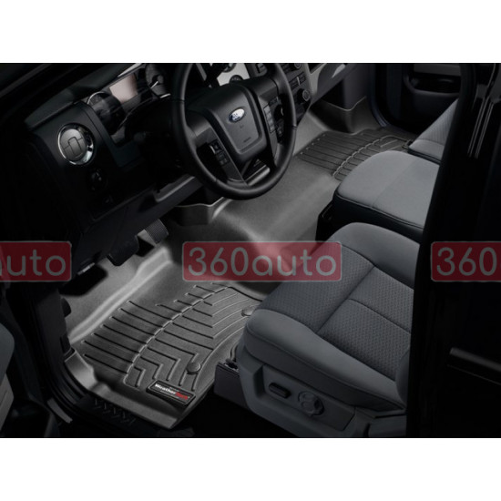 3D килимки для Ford F-150 2009-2014 Regular Cab чорні передні WeatherTech 442951